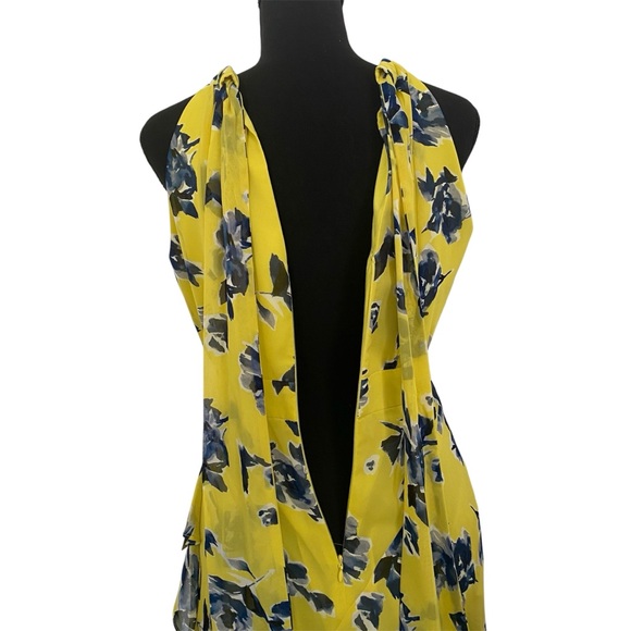 NWT Eliza J Floral Yellow and Blue Maxi Dress Size 4P - Picture 8 of 13